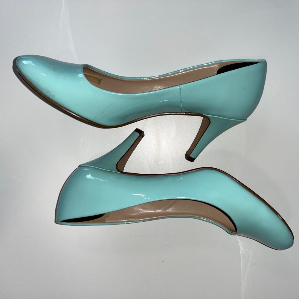 Call It Spring Teal Green Kitten Heels - Size 8.5